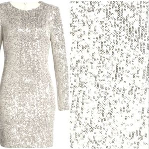 Eliza J Sequin Shift Dress Silver